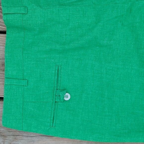 Vintage 60s 70s Bright Grass Green Full Length Fitted Pants No Size Tag - Picture 15 of 17